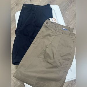 Bundle Of 2 Men Size 50 Casuals Tan Shorts Navy Blue Ashworth Shorts Both New